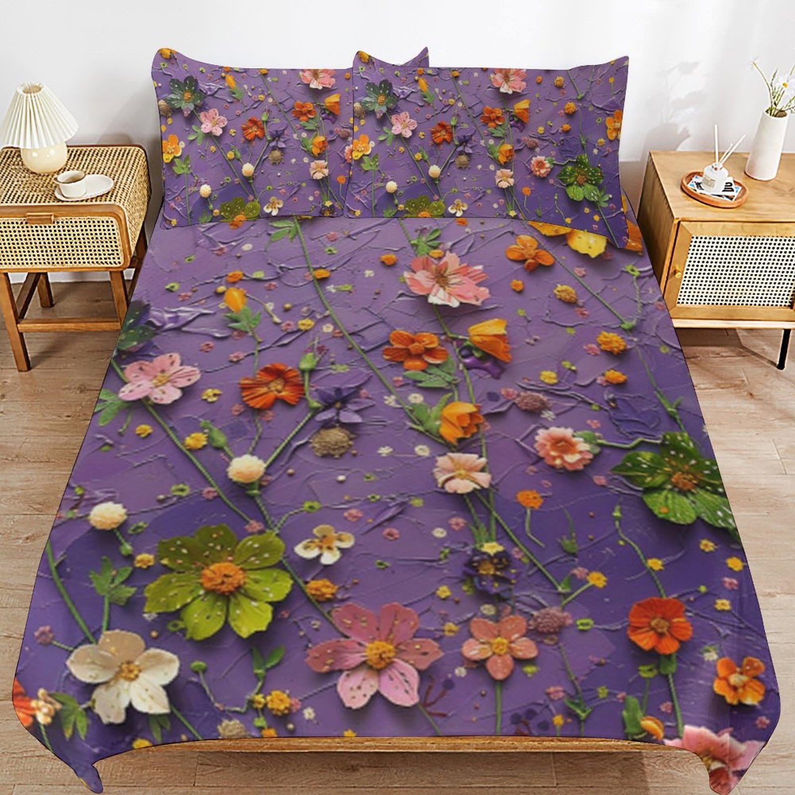 Parure de lit 135 x 200 floral 3D, le cadeau d'anniversaire idéal pour la chambre d'une fille