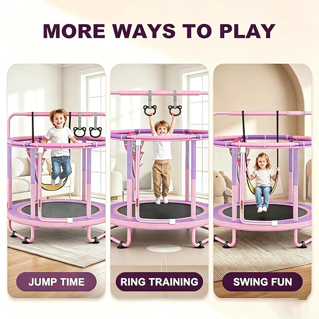 Foto 7 de 8 de CZCPAPY Cama elástica para niños, cama elástica para niños al aire libre, interior y exterior