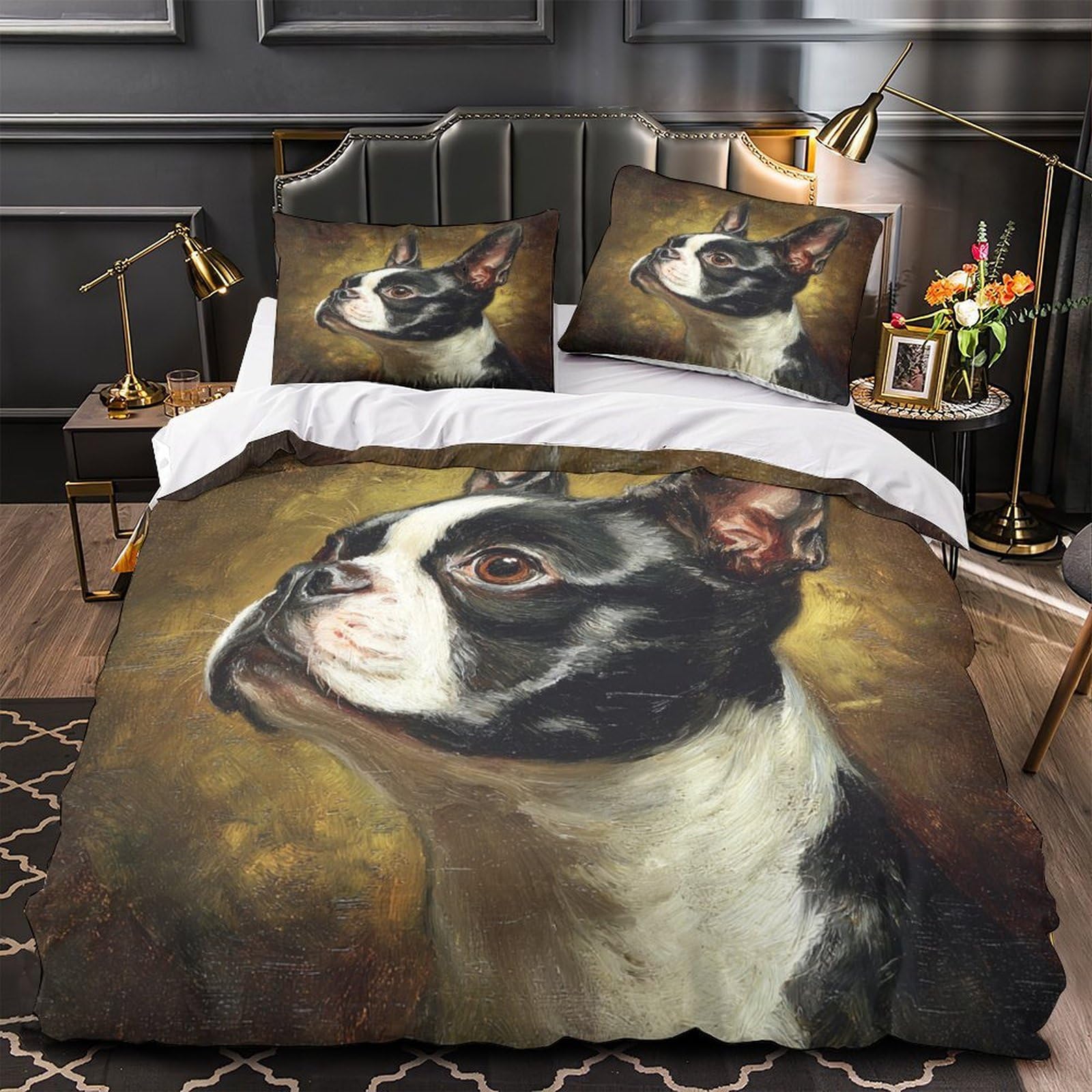 Parure de lit Border Collie 200x200 cm en microfibre super douce