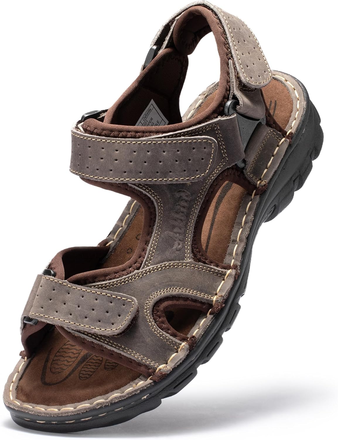 Arkbird Men's Sandals Genuine Leather Open Toe Sandal Summer Outdoor Beach Fisherman Sport Hiking Sandals