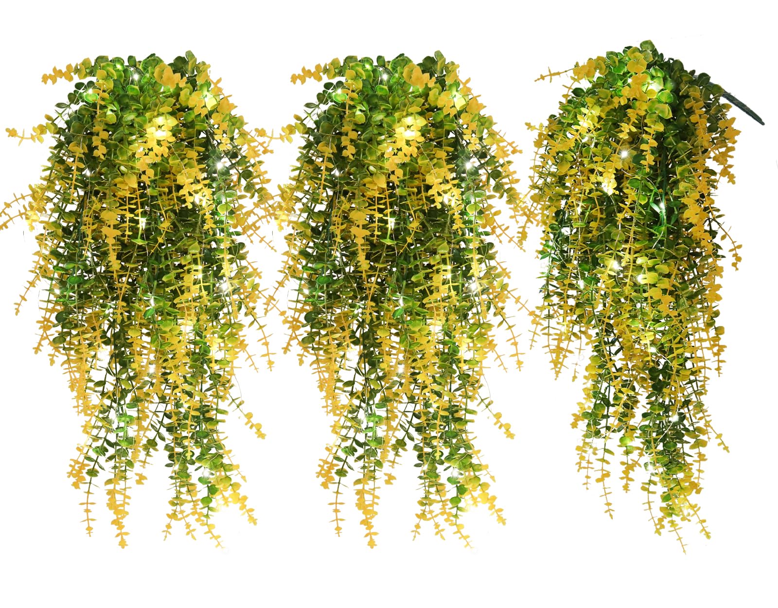RECUTMS 3 Pack Hanging Money Plants Faux Draping Plants Fake Hanging Planta