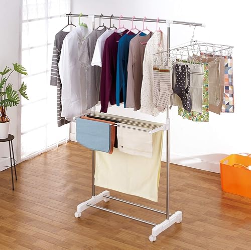 Miniatura 7 de Takeda Corporation SNM-002 - Estante para tendedero, lavandería, secado en interiores, compacto, multifunción, soporte de secado de ropa, 34.6 x