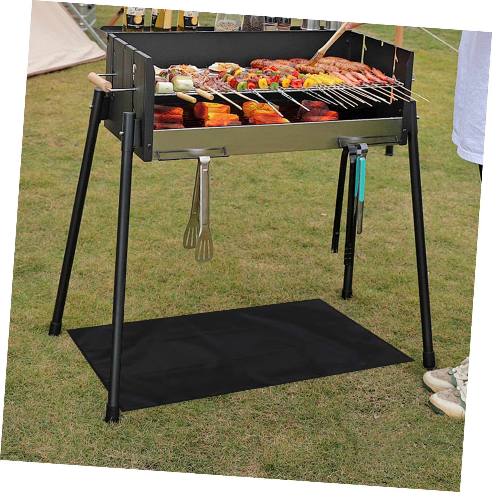 Happyyami Tapis Ignifuge Double Face Portable pour Terrasse De Camping 22/17 Pouces