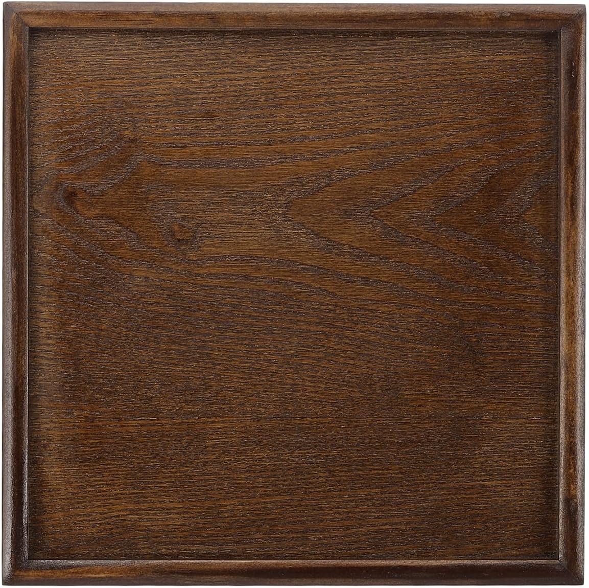 Wooden Serving Tray Square Wood Serving Tray Decorative Platter, 9.5x9.5 Inch Fit for Home Decor Kitchen Coffee Table Candle Holder, (Brown)