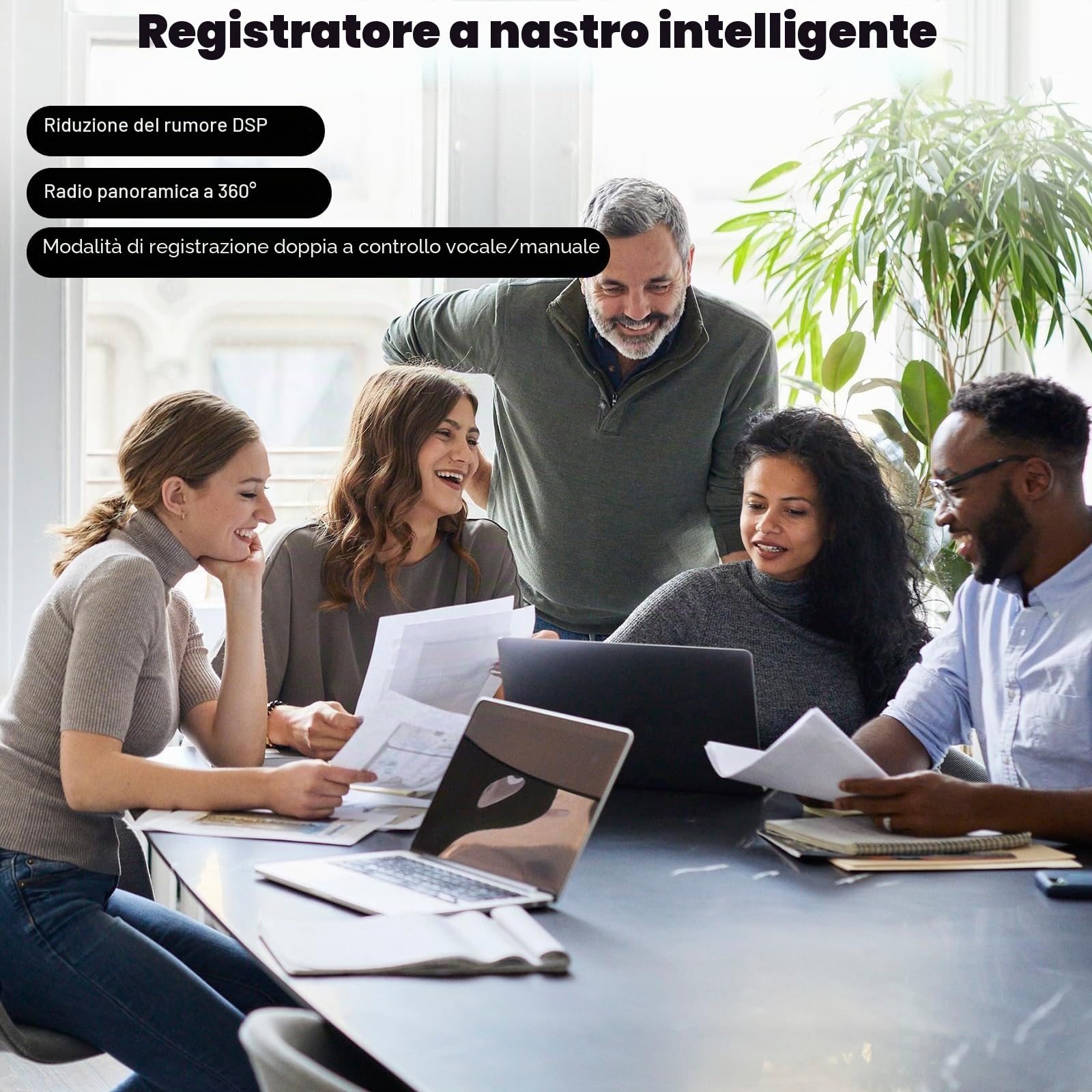 Portachiavi con Registratore Vocale da 128 GB con Riproduzione, Registratore Vocale Attivato con Tripla Riduzione del Rumore, Memoria Audio 1500H e Durata Della Batteria di 8 ore per Riunioni