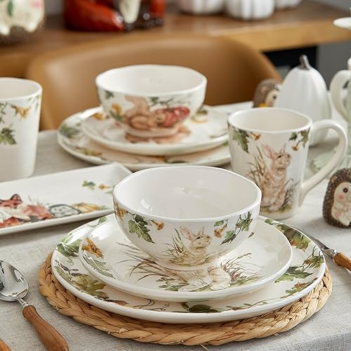 Miniatura 3 de Bico Woodland Critters - Juego de 4 tazas de cerámica, para café, té, bebidas, microondas y lavavajillas