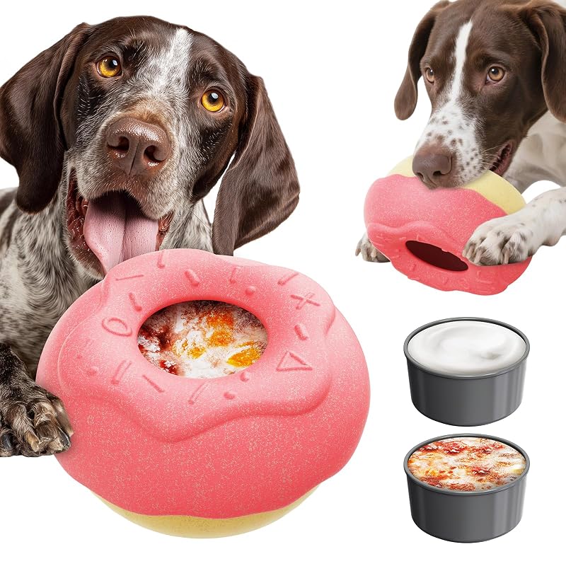 Brinquedo para Mastigar e Lamber Congelável para Cães Monotre, Donut Rosa, TQ002, 1 unidade