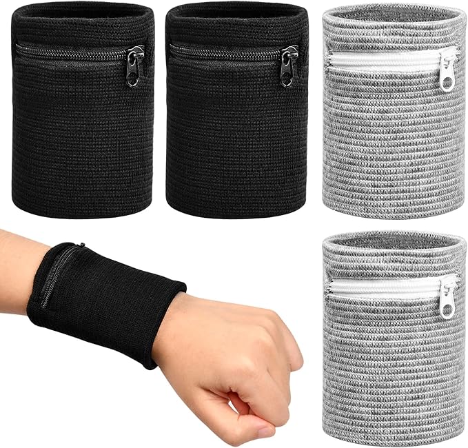 Zsanhua Wristband Wrist Sweatbands Zipper Wristband New Upgrade 4