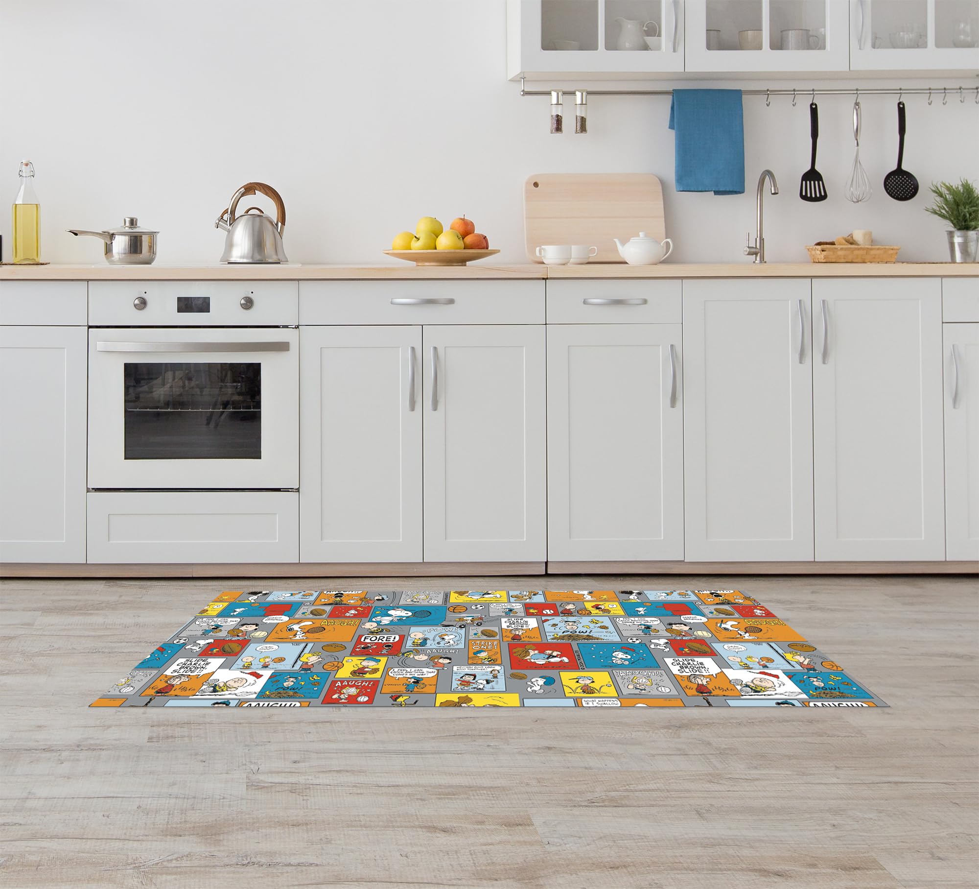 IlGruppone Tappeto Peanuts Cucina Originali Antimacchia e Antiscivolo Made in Italy Passatoia Multiuso Corridoio Soggiorno Lavabile in Lavatrice - Comics - 50x350cm