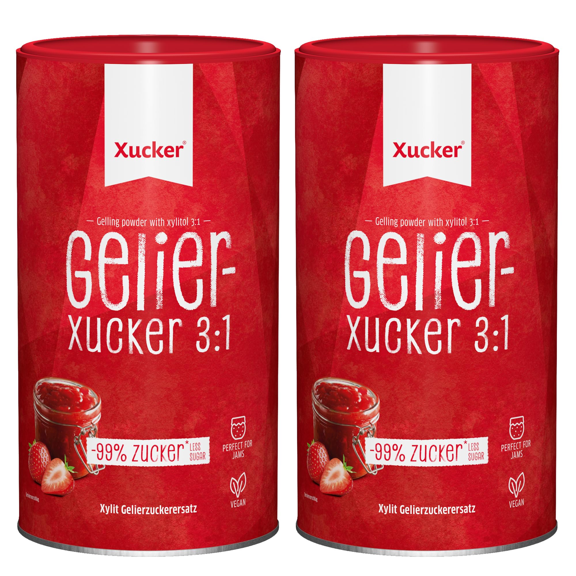 Xucker 3:1 Gelierxucker mit Xylit - leckere Gelierzucker Alternative mit Birkenzucker I Veganer Gelierxucker von Xucker zum Kochen für Marmelade & Gelees (2 kg, 3:1)