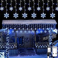 Vista 10 de suddus Luces de Copo de Nieve de Navidad para Exteriores, 10.7 pies 168 LED Luces de Cadena Navideñas Conectables con Enchufe con 14 Gotas, Luces