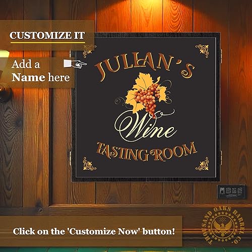 Vista 56 de THOUSAND OAKS BARREL CO. Juego de diana y gabinete personalizado con 6 dardos de punta de acero