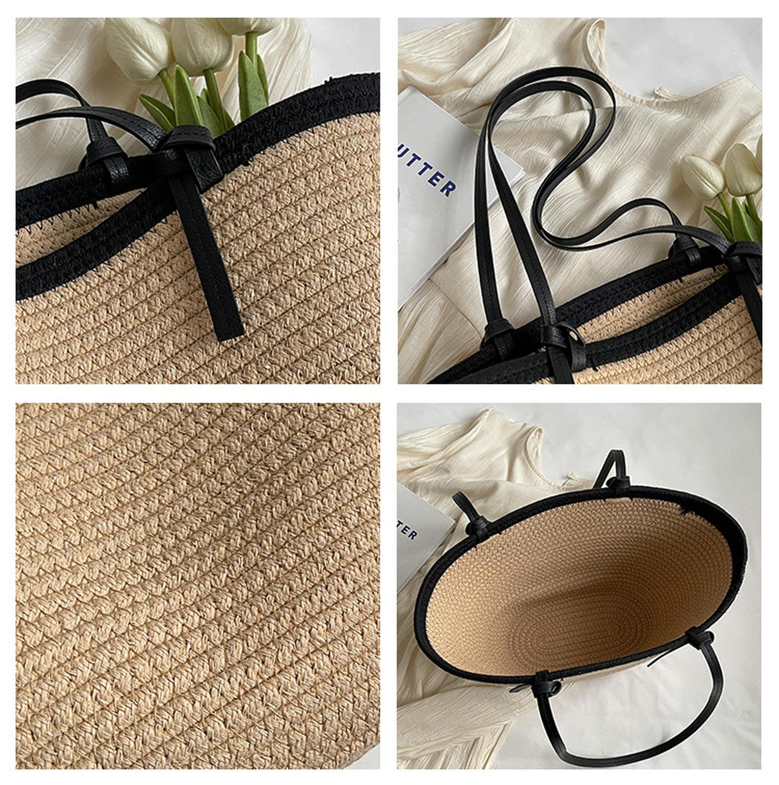 strohtaschen Damen Reise Crossbody Tasche Gewebte Stroh Gewebte Frauen Tasche Modische Strandtasche Trend Nische Sommer Schultertasche