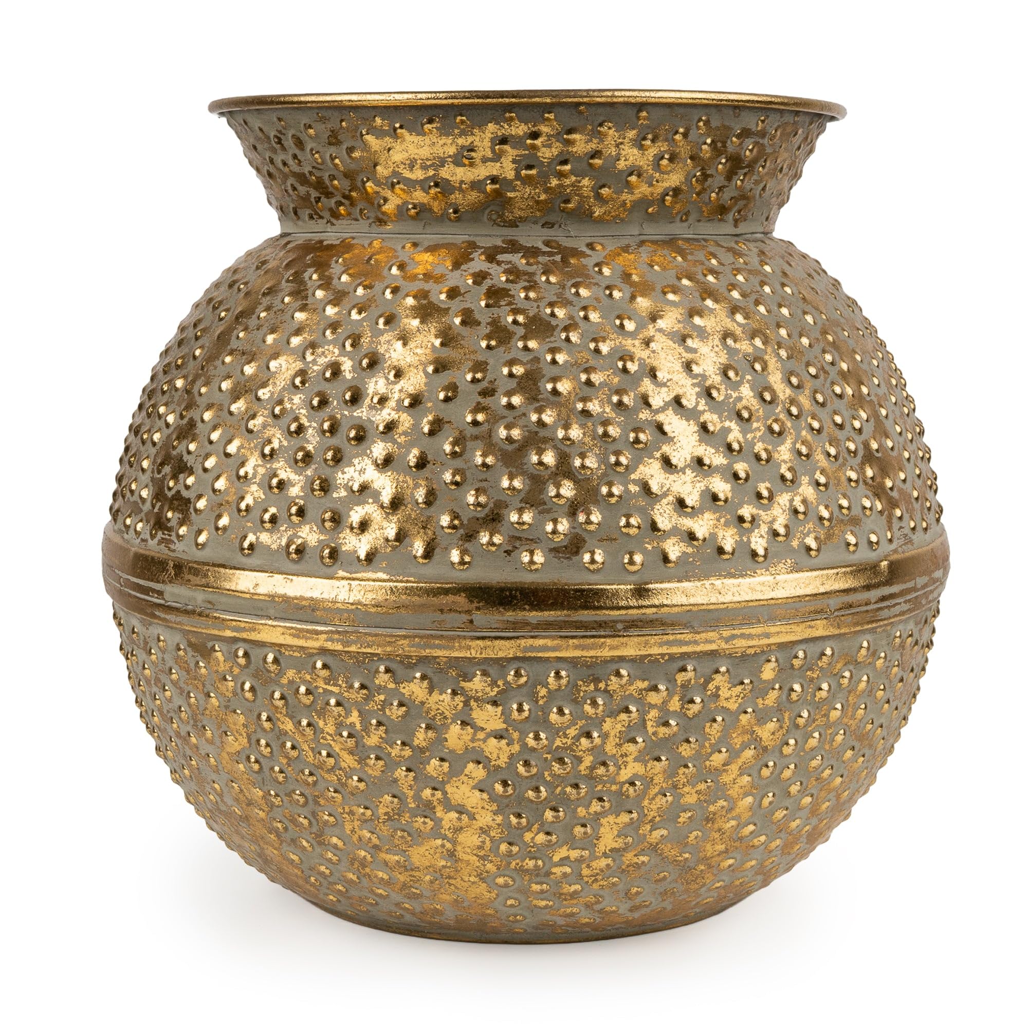 Small Antique Gold Rounded Vase