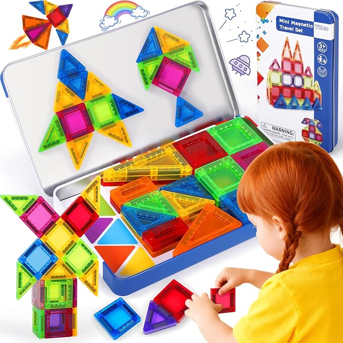 Bloques Magneticos Construccion, Magneticas Niños, Juegos Magneticos 3 4 5 6 7 8 Años, Piezas Construcciones Magneticas Niños (53 PCS)