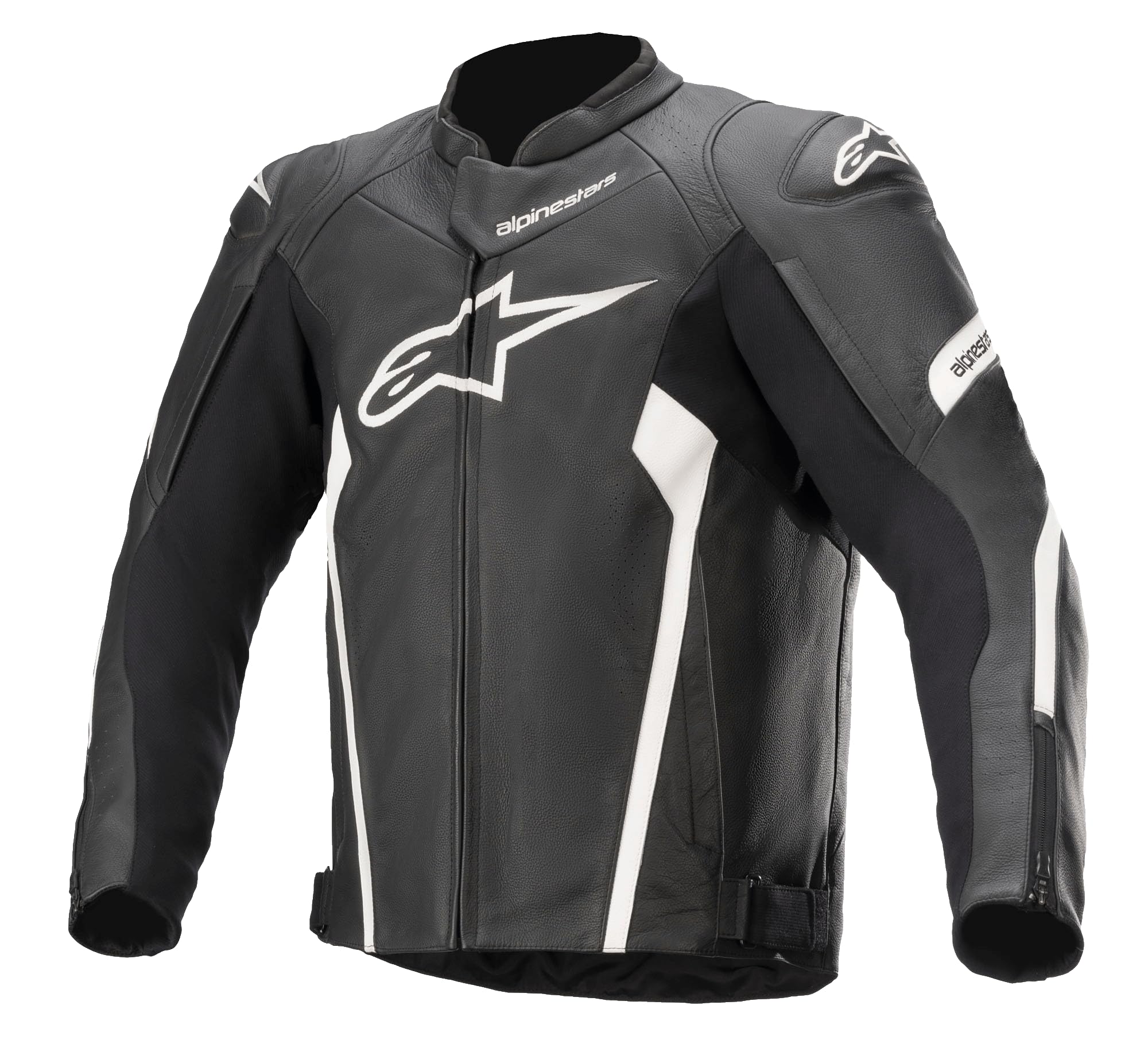 Alpinestars Faster V2 Veste en Cuir Noir/Blanc Vestes Homme (lot de 1)