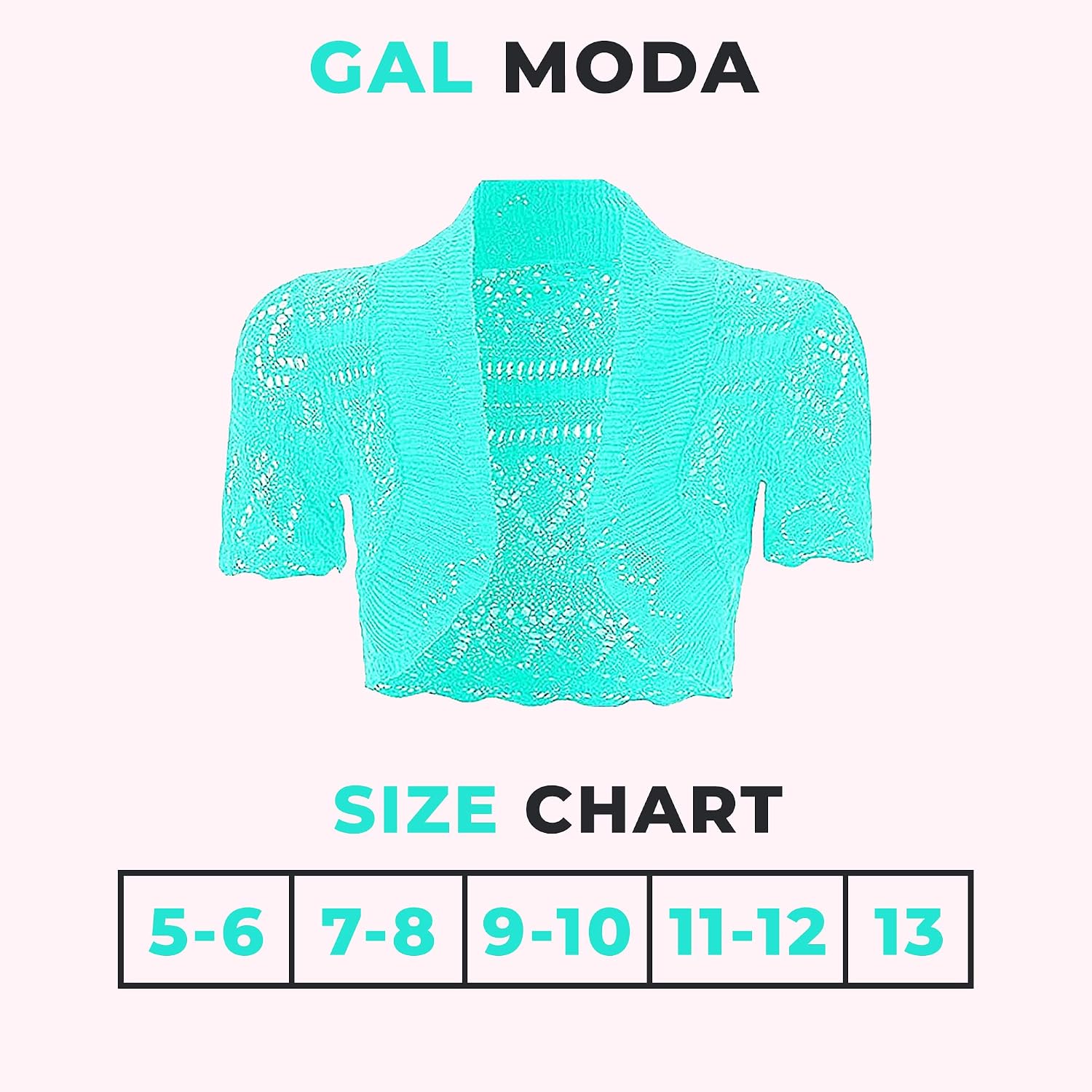 Gal Moda | Little Girl Short Sleeve Cardigan Shrugs in Knitted Pointelle | Cardigan Sweater Elegant Shrugs for Kids