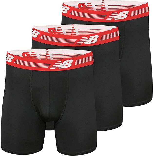 New Balance Men's Ultra Soft Performance 6" Boxer Briefs with No Fly (3-Pack of Underwear)