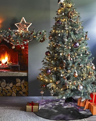 Miniatura 3 de Falda de árbol de Navidad de 48 pulgadas, falda de árbol de ágata morada, decoraciones de Navidad para interiores y exteriores, arte abstracto