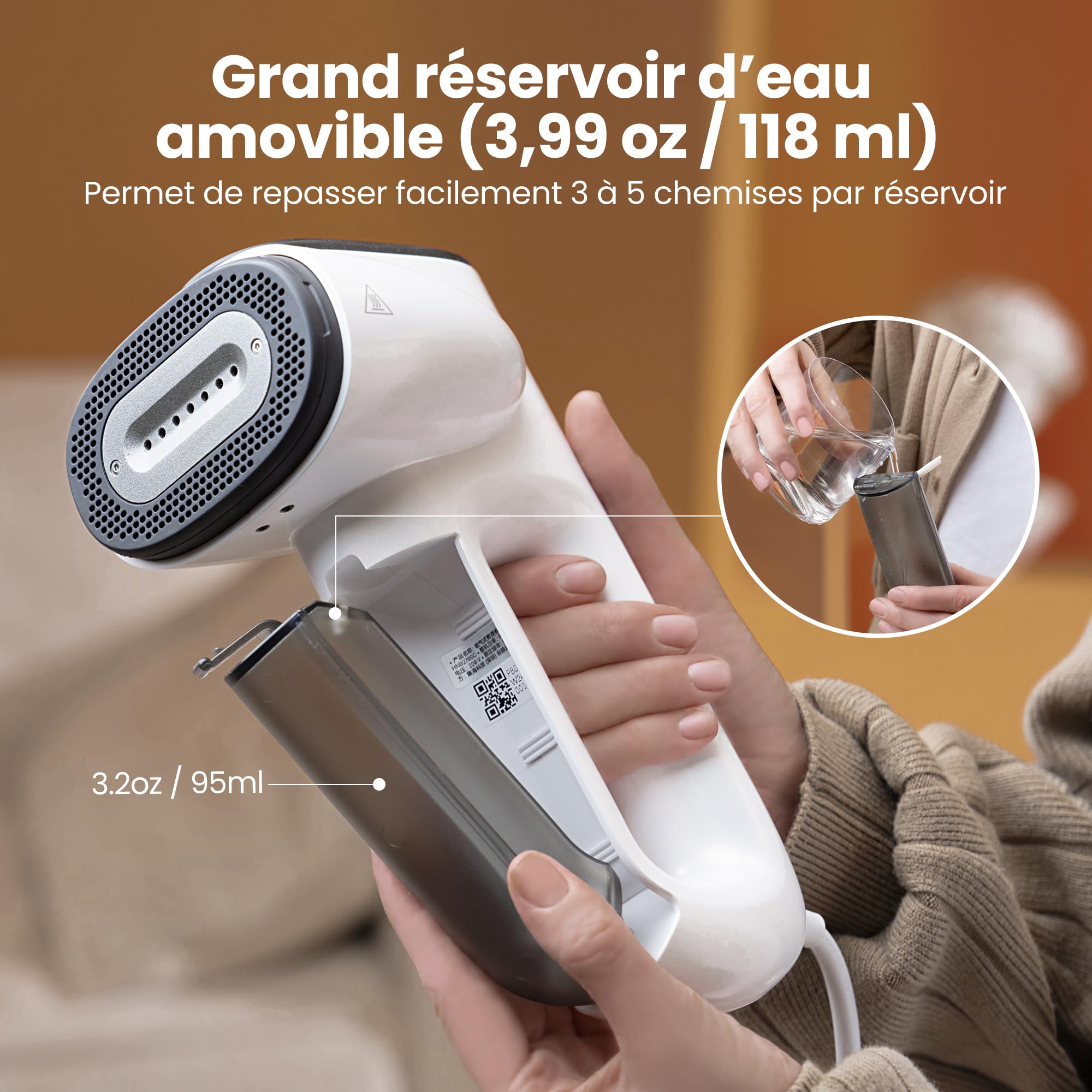 Neakasa Magic 1 Défroisseur vapeur portable avec aspiration, compact et pliable, pas de planche à repasser nécessaire, utilisation à une main