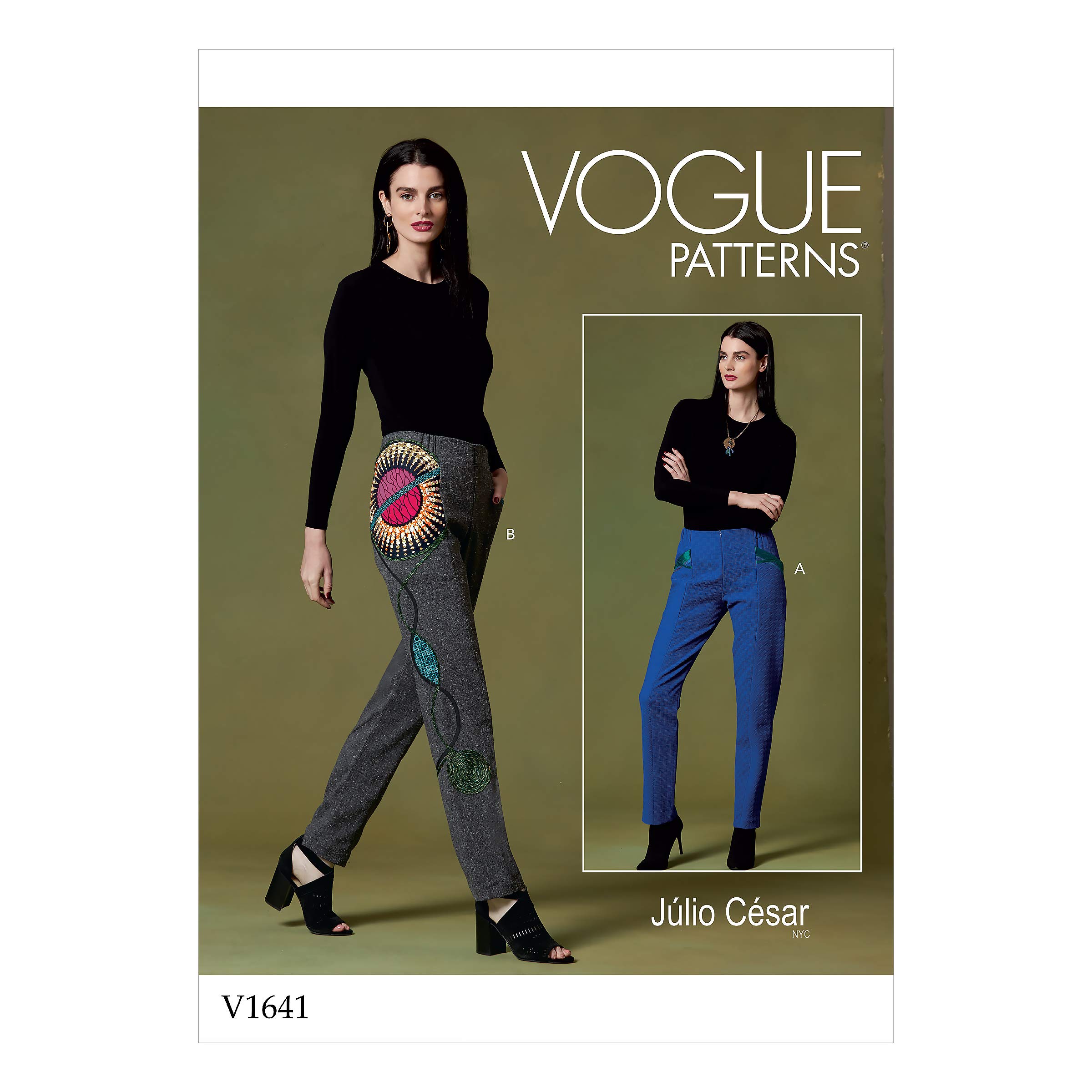 Patrons de pantalon pour femme sans défaut de coupe Vogue Patterns V1641A5 Blanc