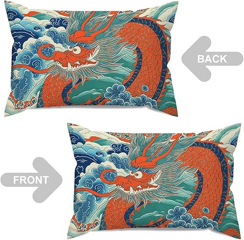 Vista 327 de ArogGeld Chinoiserie - Funda de cojín con estampado de leopardo y guepardo fucsia, con manchas de animales de vaca, color rosa oscuro, decoración