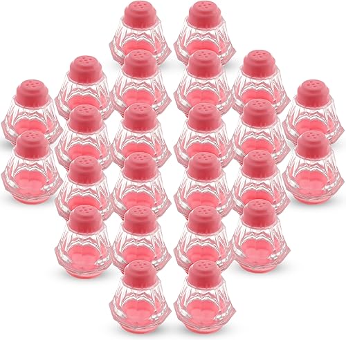 Miniatura 3 de Crafts Central Mini salero y pimentero de plástico para fiestas, restaurantes y bodas - 24 piezas (rosa)