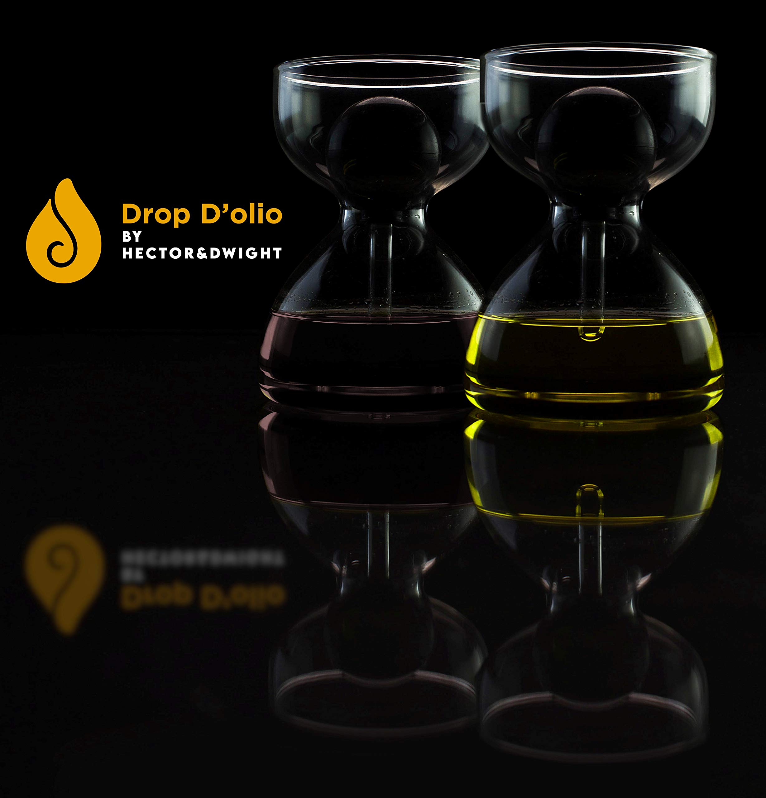 Lot de 2 distributeurs d'huile et de vinaigre avec pipette en verre de 120 ml chacun, parfaits pour la ciabatta et la salade