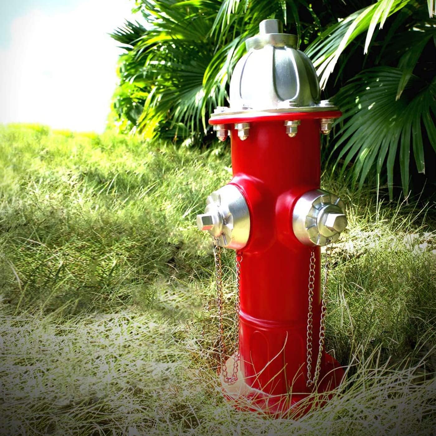 Dog Fire Hydrant Pee Post Statue with 4 Stakes, Fake Fire Hydrant for Dogs to Pee On Puppy Pee Post Training Tool Yard Garden Indoor Lawn Ornament Outdoor Statue (14.5 * 5.3 inch)
