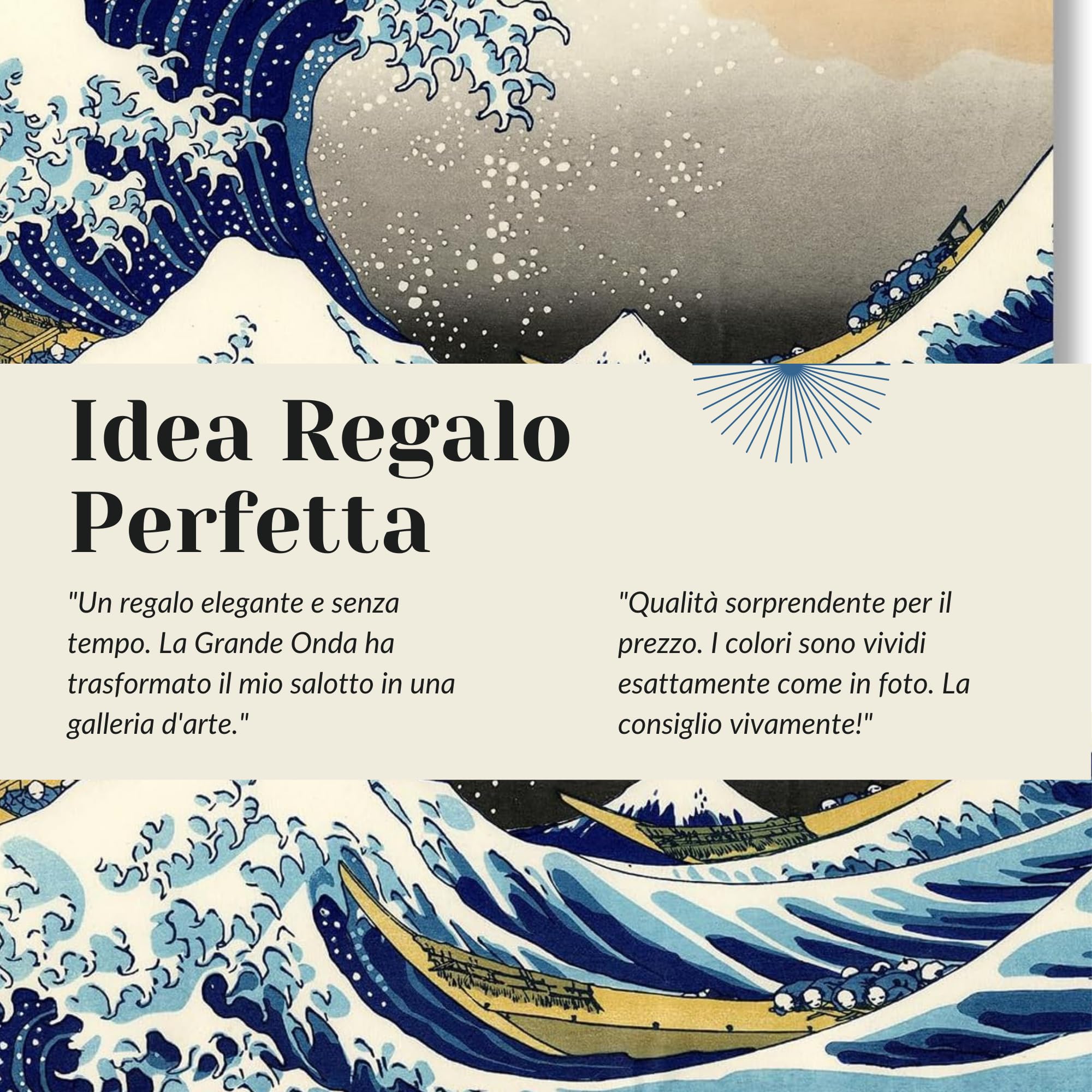 Stampa su Tela – La Grande Onda di Kanagawa – Quadro Arte Giapponese di Katsushika Hokusai per Casa e Ufficio (70, Centimetri, 100, Centimetri)