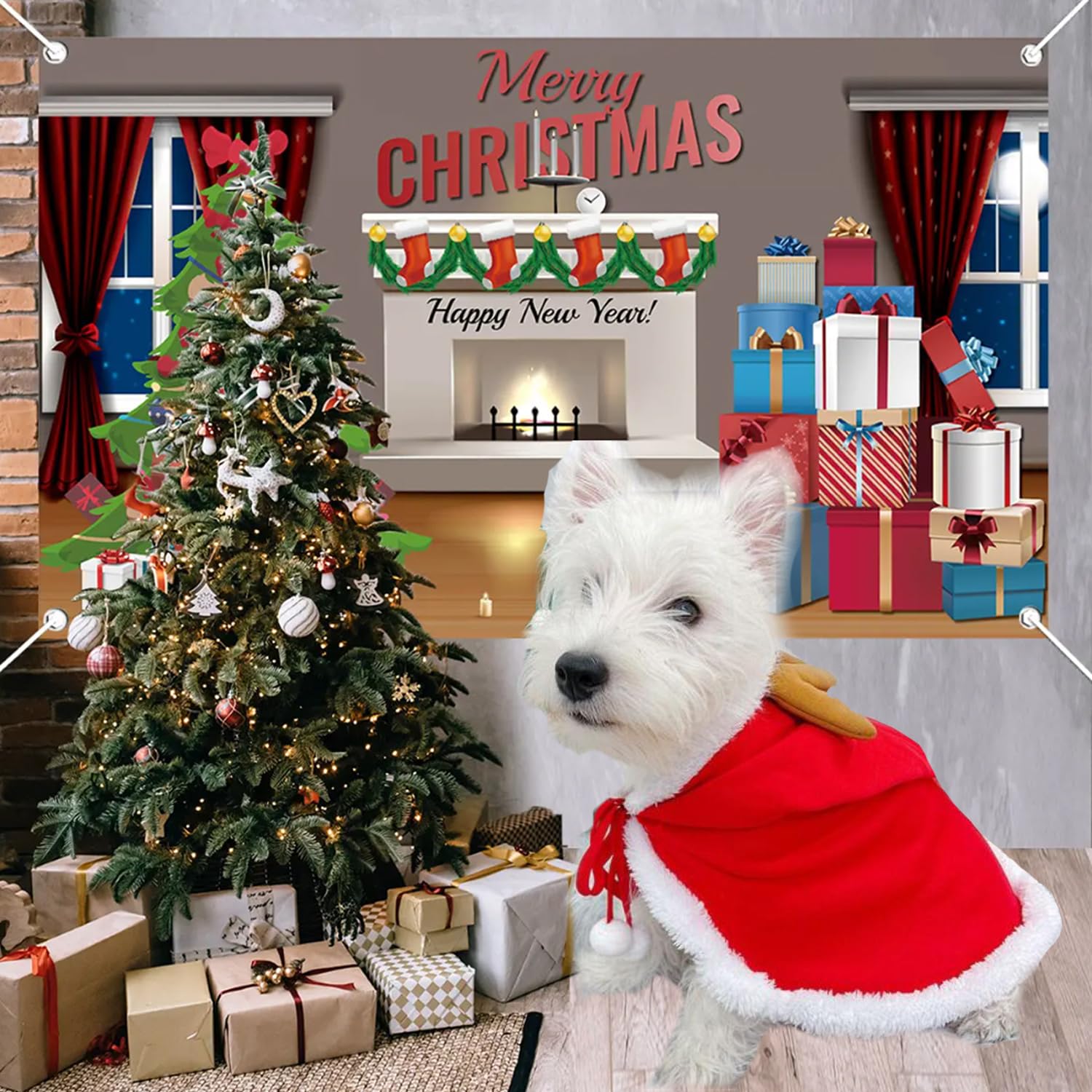 animals dressed in christmas costumes Dog Costume, Pet Santa Cape with Elk Antlers Hat Warm Santa Claus Reindeer Outfit Puppy Xmas Hoodie Cloak Dog Clothes for Small Dogs Cat Holiday Cosplay Dress Red Velvet Styling Men's Slip-On Shoe Size:M ( 6-8) Brand_Global Furniture USA