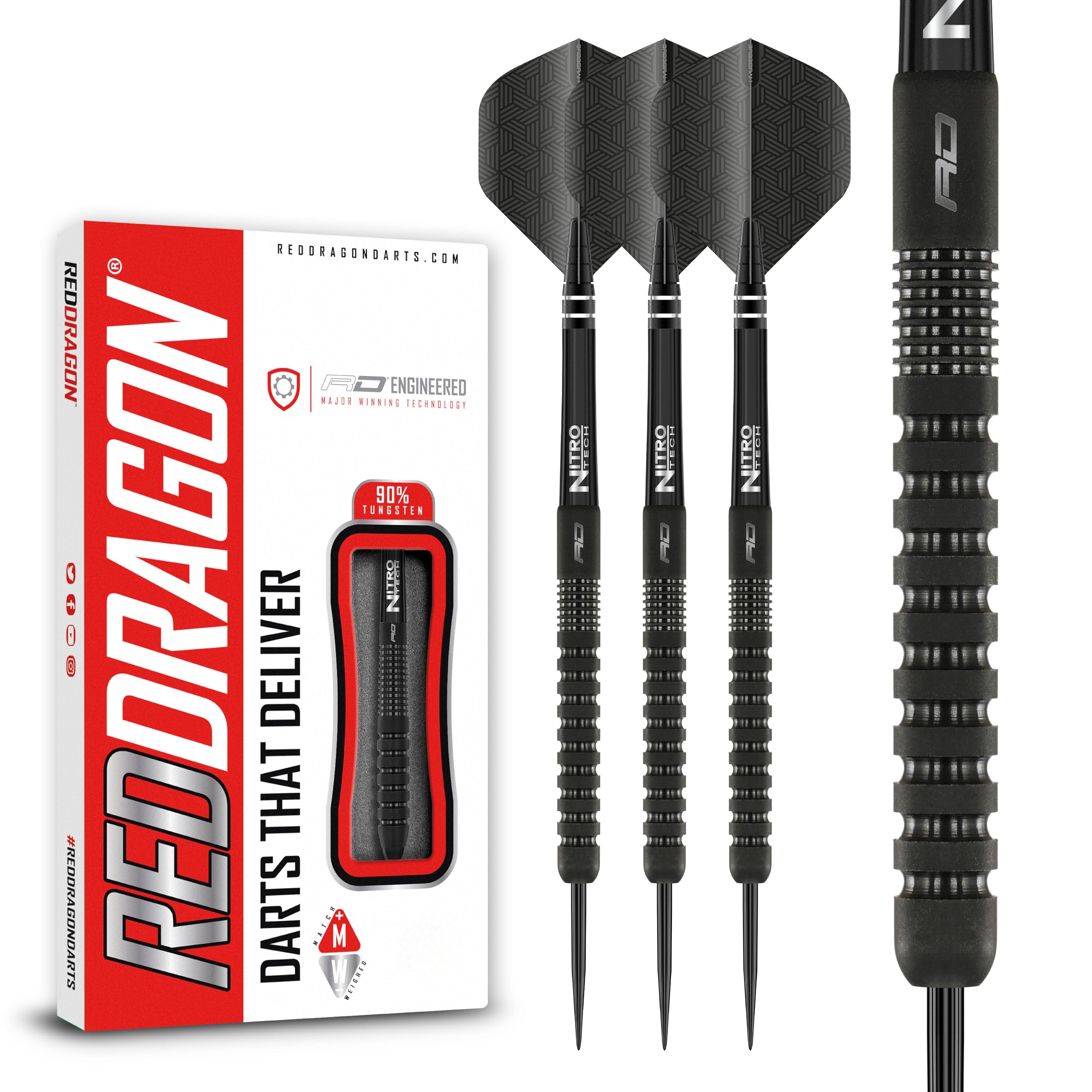 RED DRAGON Phantom - 24 gram Tungsten Professional Darts Set with