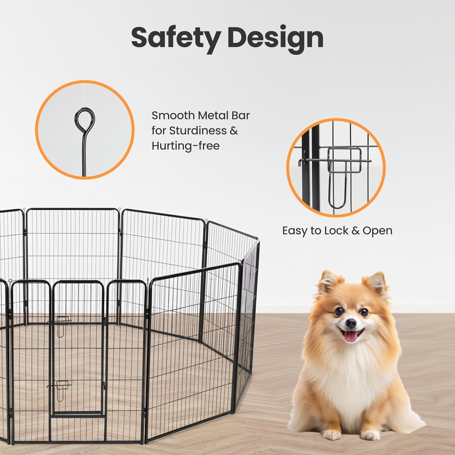 Simple Deluxe Dog Playpen Outdoor Indoor, 32 Inch 16 Panels Dog Fence for Small/Medium Dogs Puppy, Perfect Dog Pen for Camping, Yard, RV, Garden Fence, Black