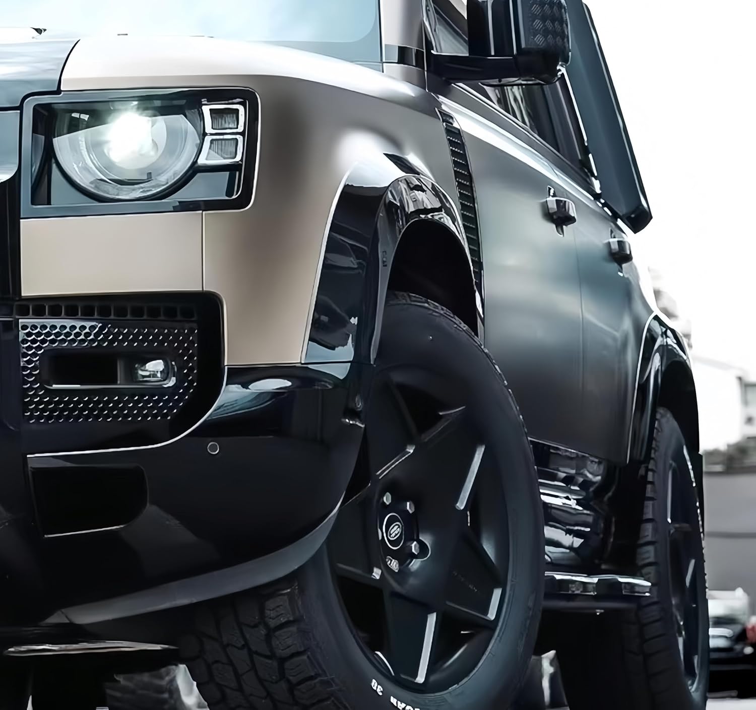 Wheel Fender Flare Trim Kit Widening Eyebrow Arch Fit For Land Rover Defender 110 2020 2021 2022 2023 2024 2025 2026 Set Glossy Black Accessories ABS