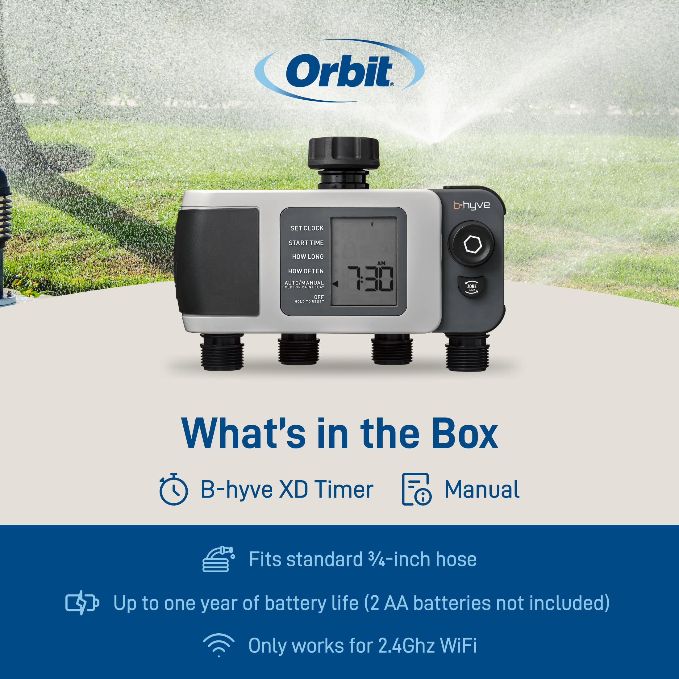 Orbit 24634 B-hyve Timer per rubinetto del tubo flessibile Bluetooth