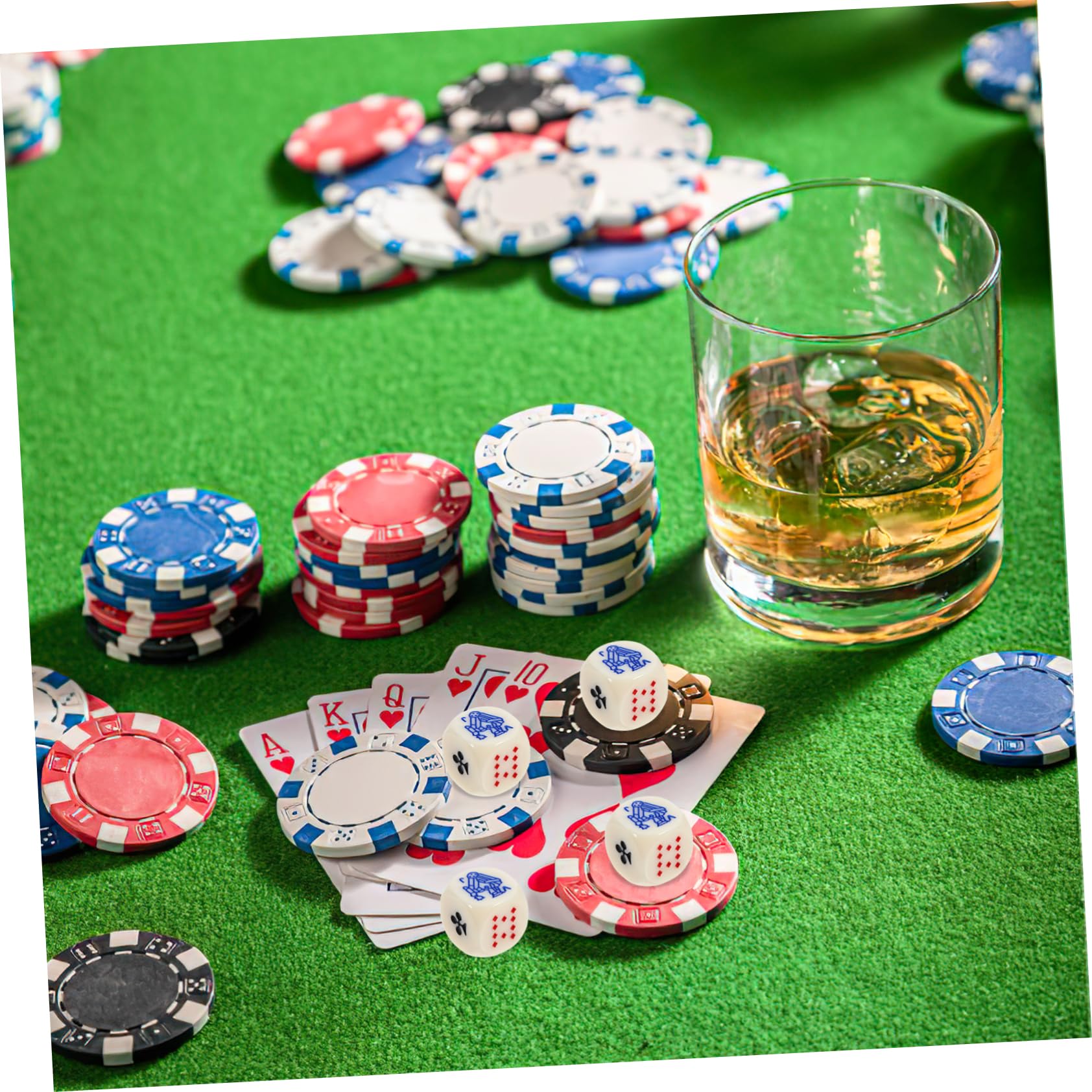 KOMBIUDA 75pièces Dés Acrylique pour Jeux De Poker Espagnols Accessoires De Fête Amusants Dés à Jouer Jeu Portable pour Bar Et