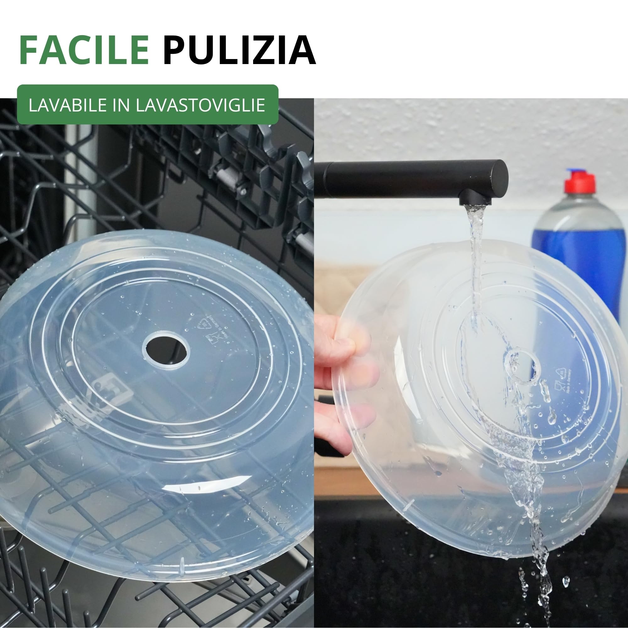 Westmark Coperchio da microonde, rotondo, ø ca. 25 cm, altezza ca. 6,3 cm, plastica, colore: trasparente, 22452270