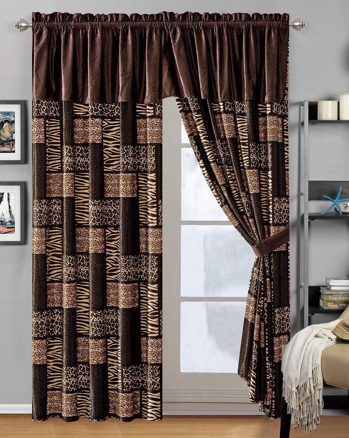 60% оƒƒ Dіѕсоunt GrandLinen 7 Piece King Size Dark Brown Black Animal Print Safari Comforter Set. Leopard, Zebra, Cheetah Velvet Bedding with Accent Pillows and Bed Skirt