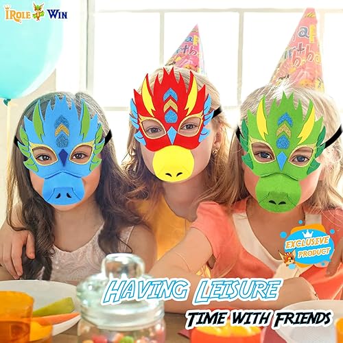 Miniatura 3 de iROLEWIN Máscara de disfraz de dinosaurio y alas de dragón para niños pequeños, disfraz de dinosaurio para niños y niñas, Halloween, juegos de