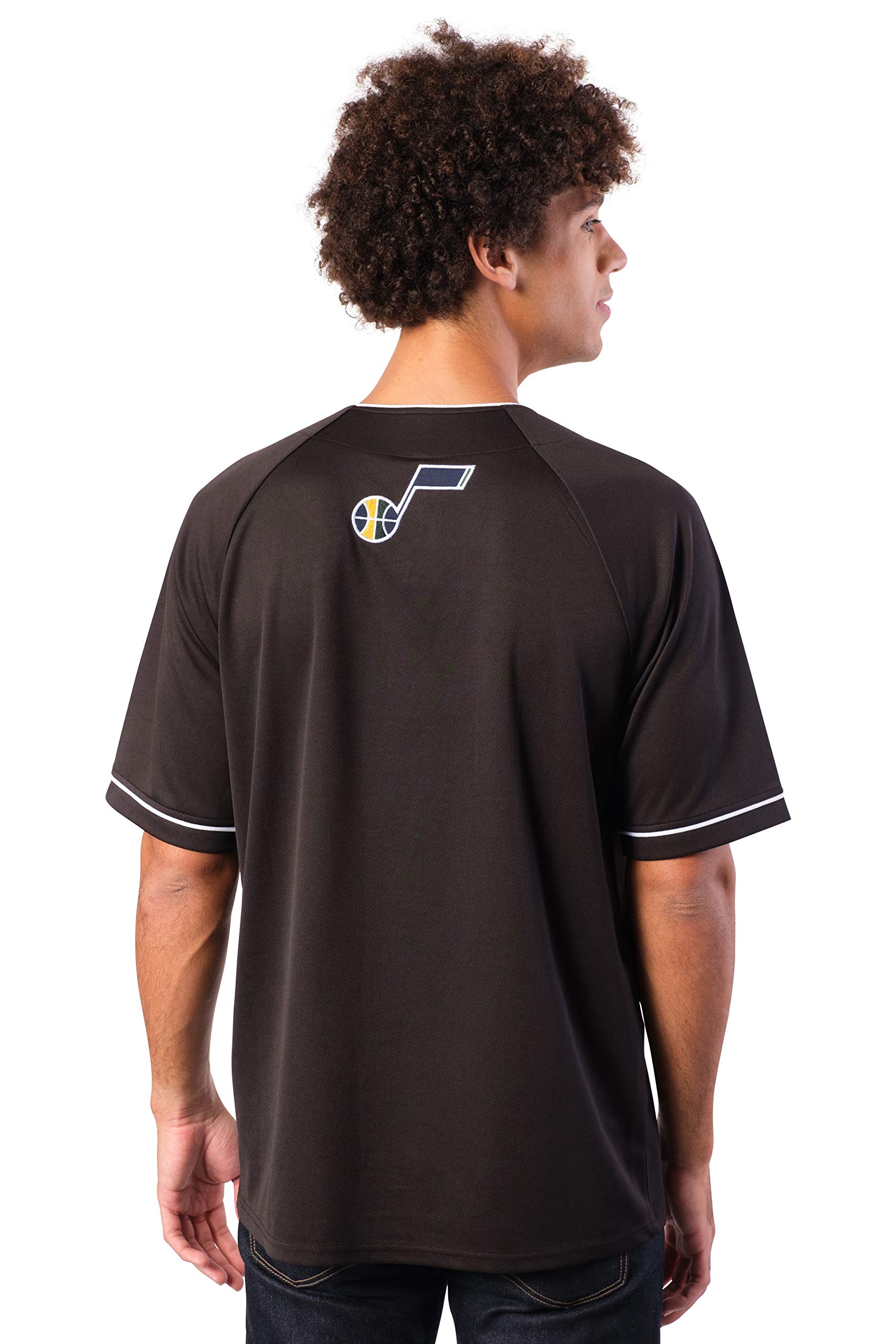 Ultra Game NBA - Maglietta da Baseball da Uomo in Maglia con Bottoni