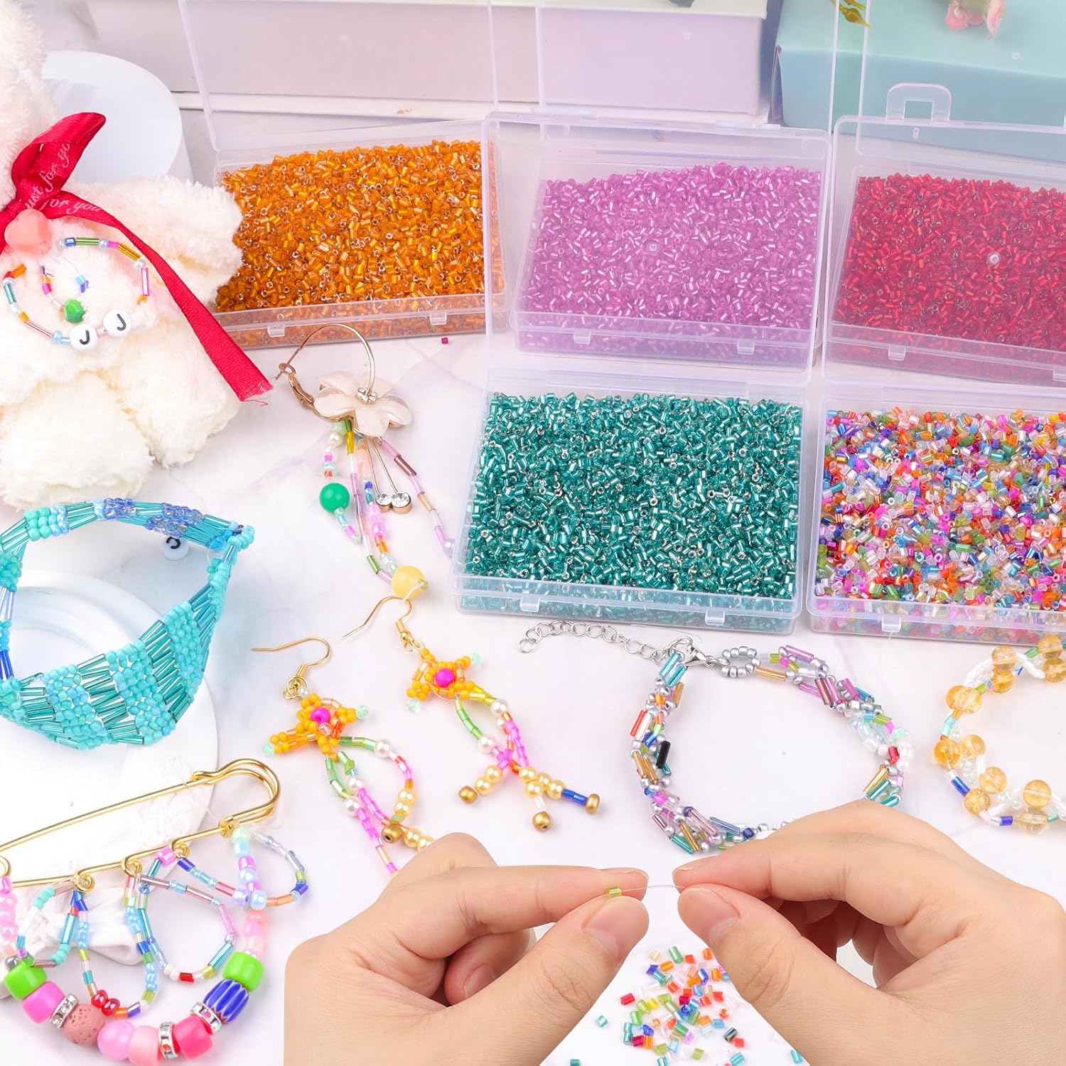 6000pcs Dark Green Bugle Beads Bulk, Embroidery Tube Short Beads for Jewelry Making, Bracelet,Necklaces Supplies,Craft DIY(3x2mm) - Image 4