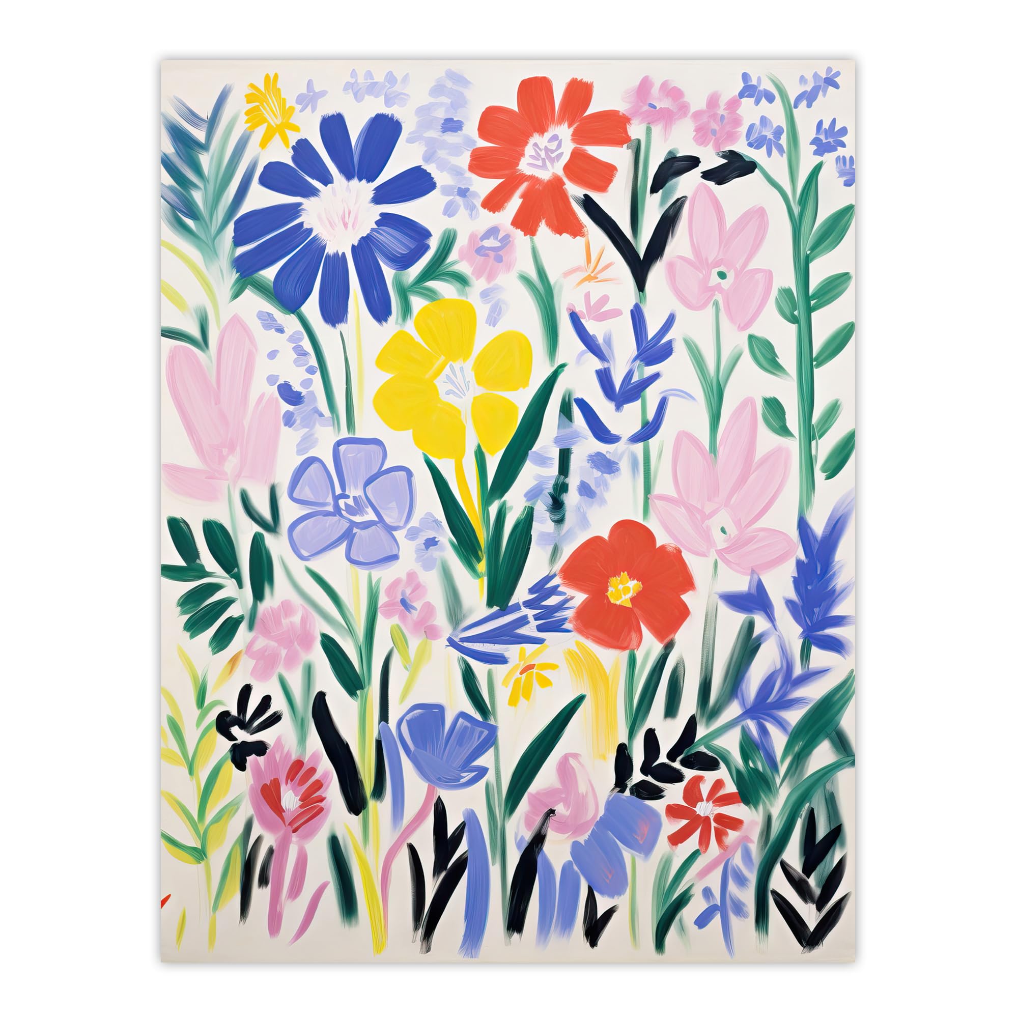 Artery8 Simple Henri Matisse Style Flowers In The Meadow Acrylic Painting Large Wall Art Poster Print Thick Paper 18X24 Inch