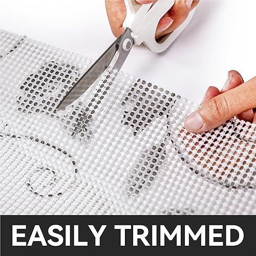 Miniatura 7 de Revestimiento para estantes, revestimientos de refrigerador no adhesivos para estantes, lavable de 12 x 240 pulgadas, forro de vinilo antideslizante