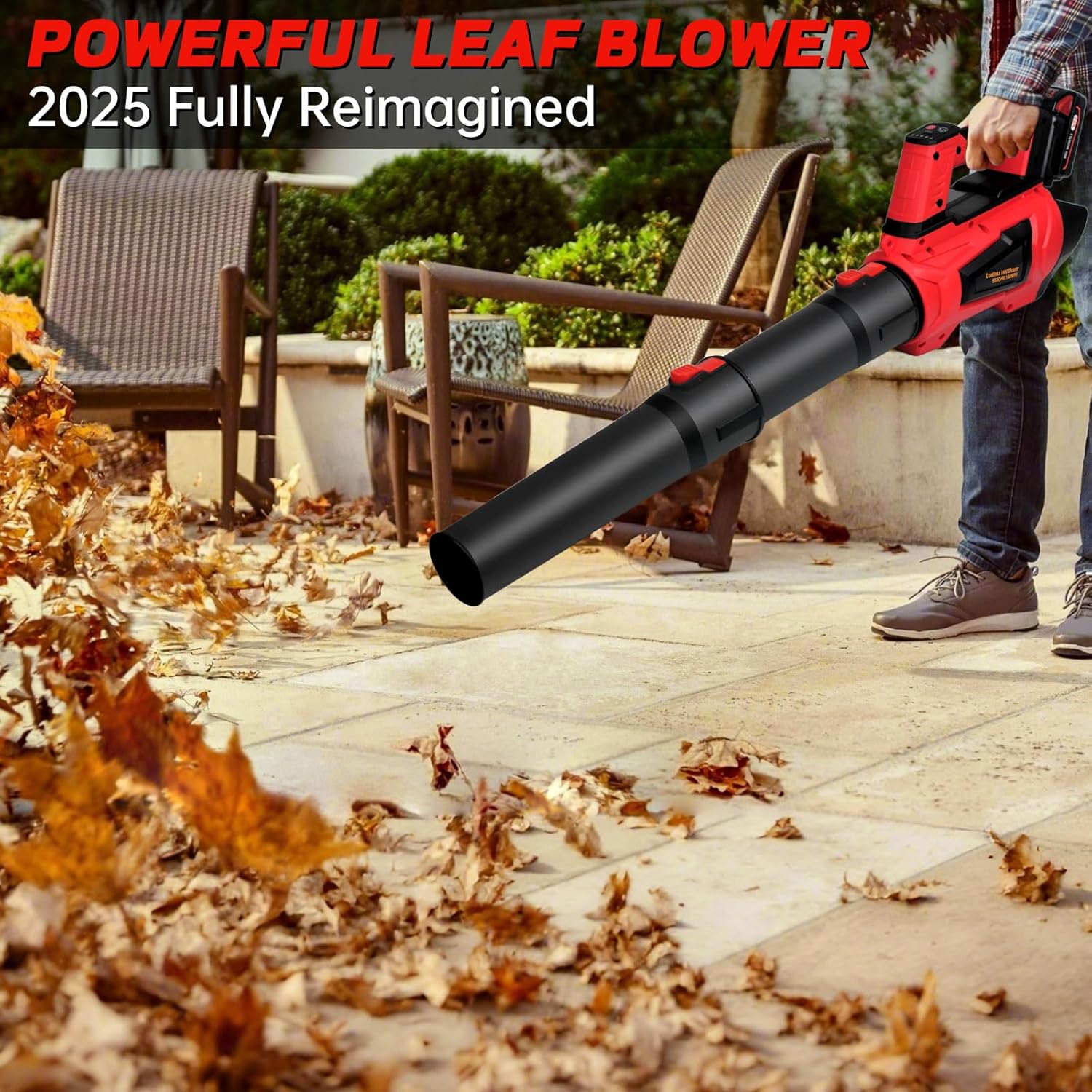 Cordless Leaf Blower for Milwaukee M18 18V Battery, 650CFM 160MPH, Turbo Mode & 4 Speeds, Brushless Motor Electric Blower with Extension Tube for Patio,Lawn,Garage,Blowing Leaves,Dust,Snow(No Battery)