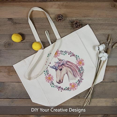 Miniatura 5 de TOPDesign Paquete de 12 bolsas de compras reutilizables para comestibles, bolsas de lona plegables