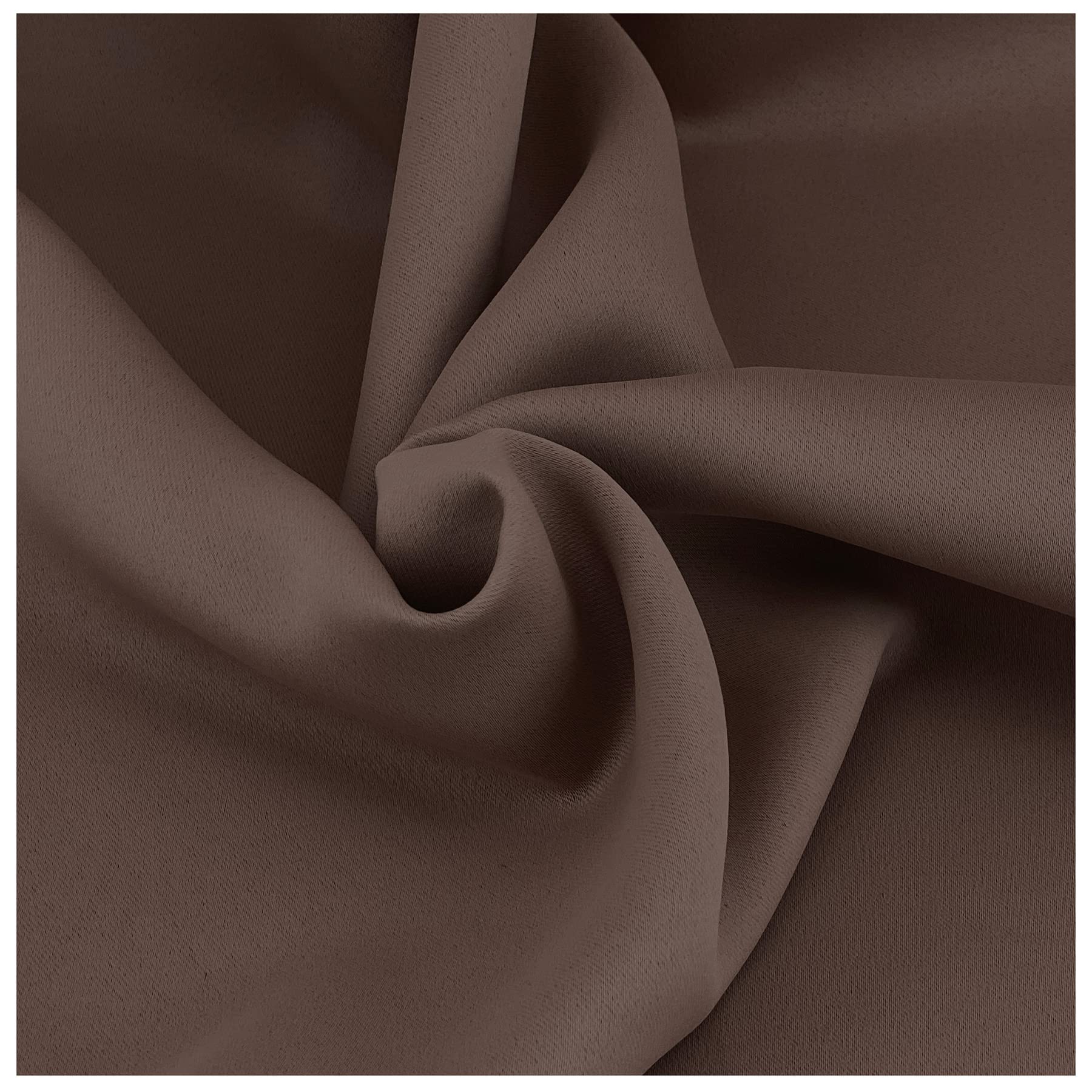 Heimtexland ® Typ139 Lot de 2 rideaux occultants, opaques, avec ruban fronceur, thermiques, couleur marron chocolat, h x l : 245 x 135 cm