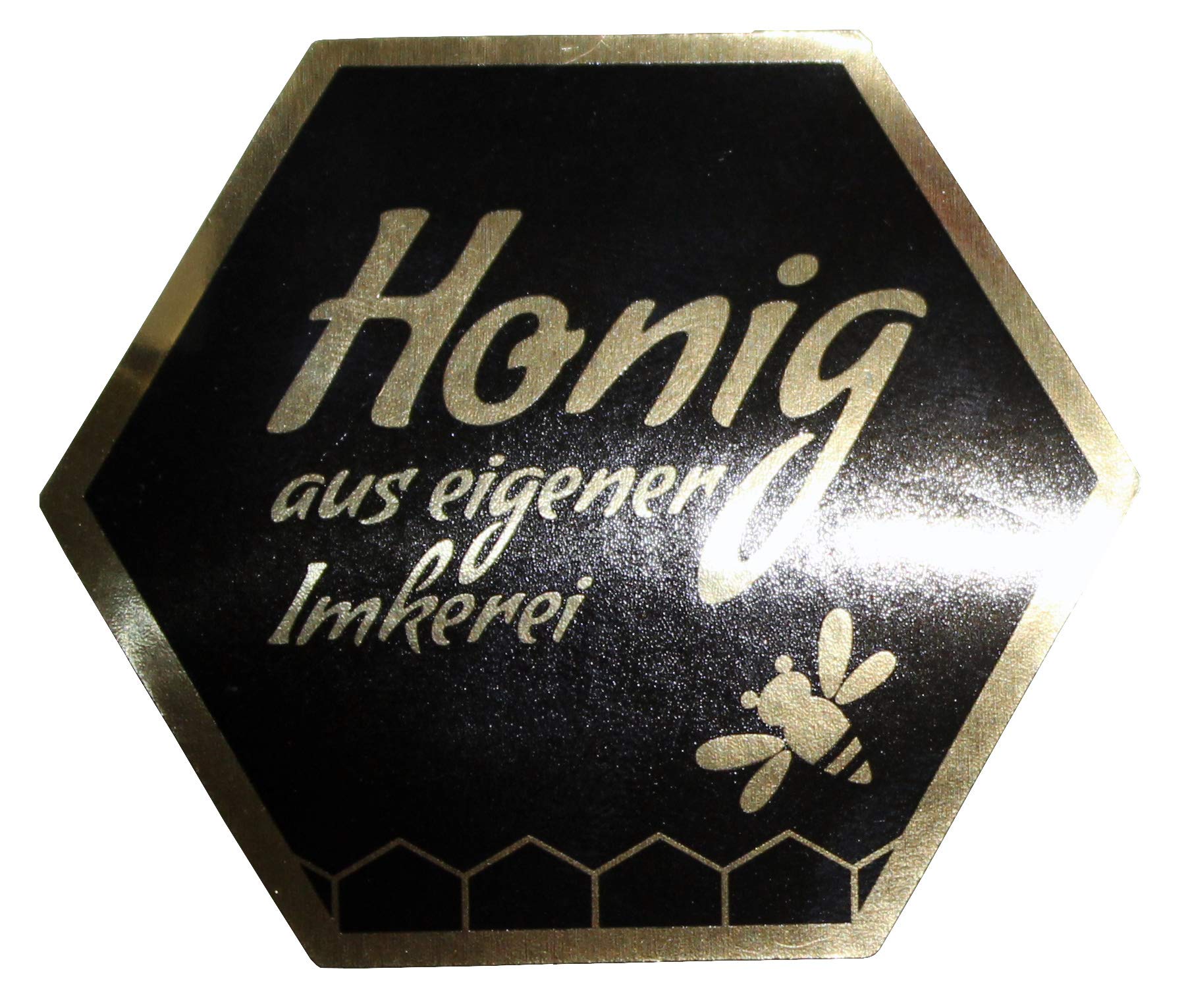 Honigglas-Etiketten mit Waben-Motiv, passend für alle Honigsorten, gold-metallic | Geschenke mit Namen Honigglas-Etiketten mit Waben-Motiv, passend für alle Honigsorten, gold-metallic | Geschenke mit Namen