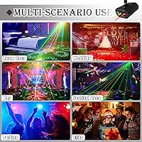 Vista 3 de Luces de fiesta, luz estroboscópica LED de discoteca, activado por sonido RGB con control remoto, luces de escenario, luz de DJ, varios patrones