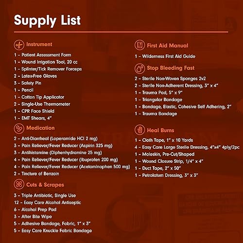 Miniatura 6 de Adventure Medical Kits Sportsman Series Kit médico - 300 - Kit de primeros auxilios para camping, senderismo, caza y más - para 6 personas durante 7
