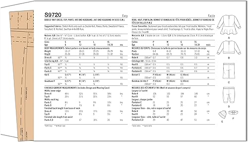 Miniatura 2 de Simplicity Mimi G Style - Kit de patrón de costura para vestido, top, diadema, sombrero y pantalones de punto para bebés, código S9719, tallas